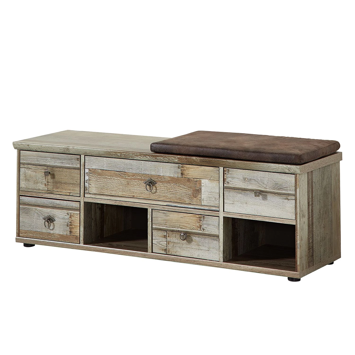 Red Living Banc de vestibule Tapara II (avec coussi - Marron / Gris 3 Red Living Banc de vestibule Tapara II (avec coussi - Marron / Gris