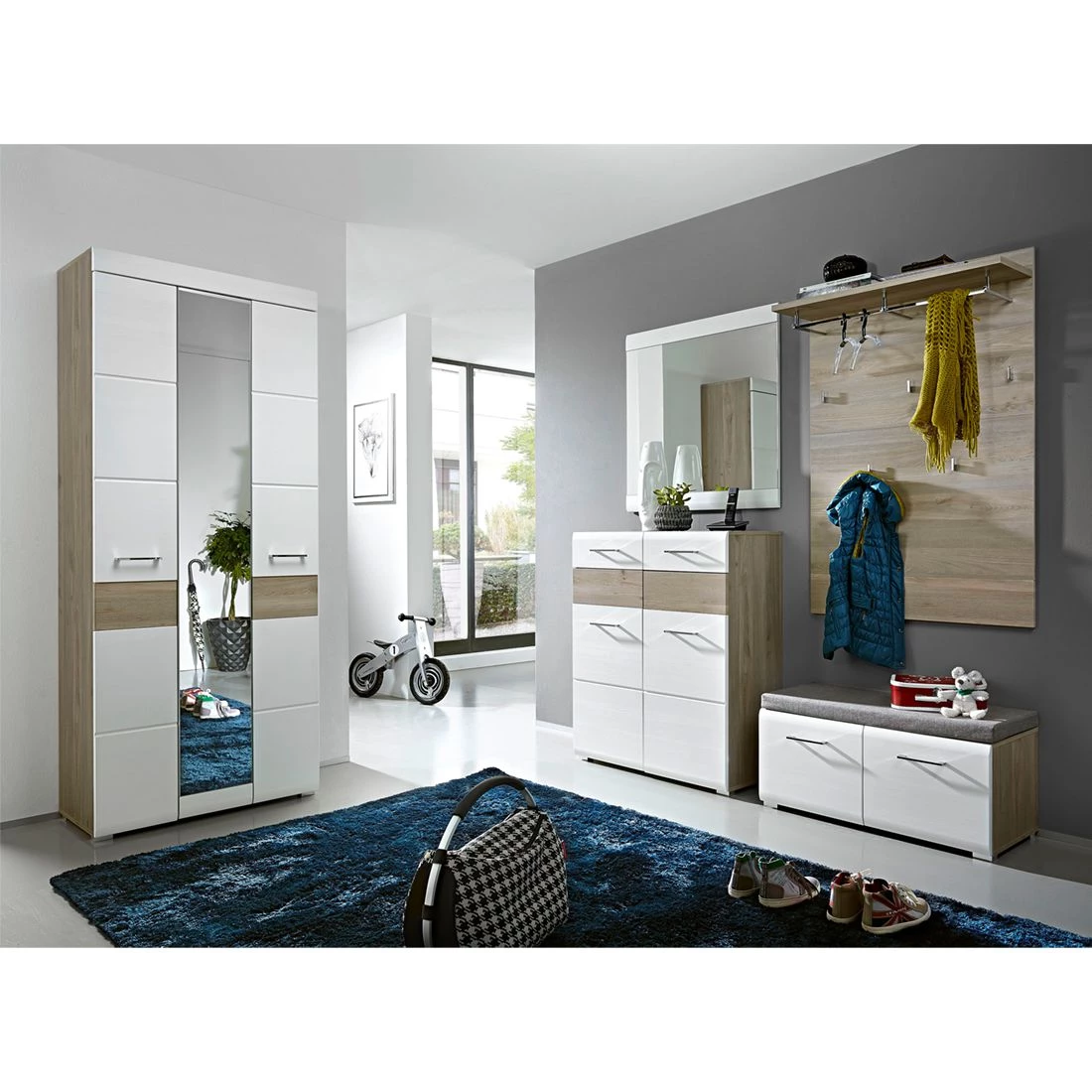 Mooved Banc de vestibule Samanta (avec coussin) - Gris / Blanc 5 Mooved Banc de vestibule Samanta (avec coussin) - Gris / Blanc – Image 3