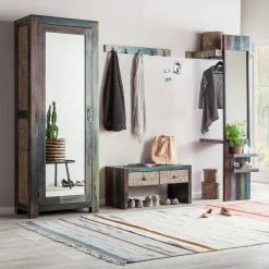 Wolf-Möbel Banc de vestibule Goa - Partiellement en manguier massif - Manguier marron foncé -Bancs Soldes Boutique garderobenschrank goa braun 4357260