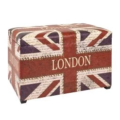 Home Design Coffre Union Jack Vintage - Imitation cuir