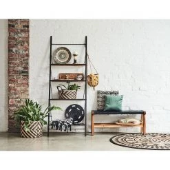 Eva Padberg Collection Banquette Bourbourg - Noir / Teck -Bancs Soldes Boutique regal fairmont mango massiv metall 4737904