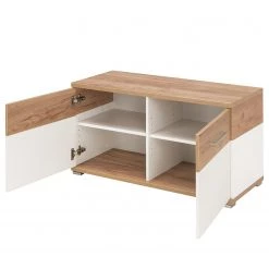 Germania Coffre à chaussures Nerola - Blanc / Imitation chêne de Navarre -Bancs Soldes Boutique schuhbank nerola weiss eiche dekor 4245008