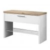 Germania Banc de vestibule Texture - Imitation chêne de Sonoma - Blanc 2 Germania Banc de vestibule Texture - Imitation chêne de Sonoma - Blanc -Bancs Soldes Boutique schuhbank texture weiss sonoma eiche dekor 301690