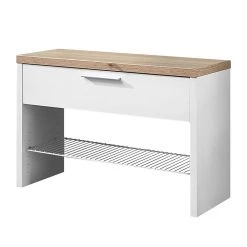 Germania Banc de vestibule Texture - Imitation chĂȘne de Sonoma - Blanc