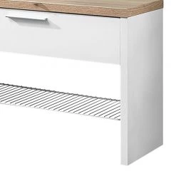 Germania Banc de vestibule Texture - Imitation chêne de Sonoma - Blanc -Bancs Soldes Boutique schuhbank texture weiss sonoma eiche dekor 301691