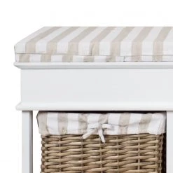 Maison Belfort Banc Elven - Paulownia massif - Blanc / Marron -Bancs Soldes Boutique sitzbank elven paulownia massiv weiss 4347428