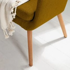 Mørteens Banquette Nicholas II - Jaune curry -Bancs Soldes Boutique sofabank nicholas ii webstoff eiche massiv currygelb 4647080