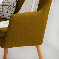 Mørteens Banquette Nicholas II - Jaune curry -Bancs Soldes Boutique sofabank nicholas ii webstoff eiche massiv currygelb 4647084