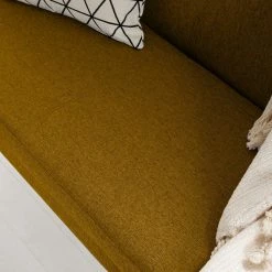 Mørteens Banquette Nicholas II - Jaune curry -Bancs Soldes Boutique sofabank nicholas ii webstoff eiche massiv currygelb 4647092