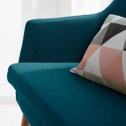 Mørteens Banquette Nicholas II - Bleu pétrole -Bancs Soldes Boutique sofabank nicholas ii webstoff eiche massiv petrol 4851552