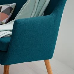 Mørteens Banquette Nicholas II - Bleu pétrole -Bancs Soldes Boutique sofabank nicholas ii webstoff eiche massiv petrol 4851556